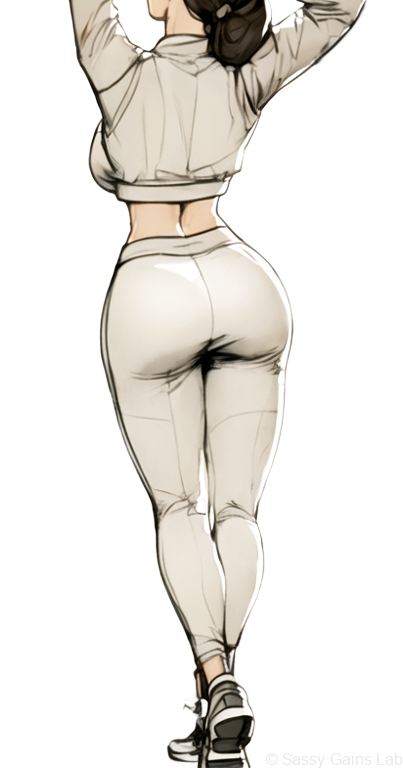 トレーニー女性の後ろ姿