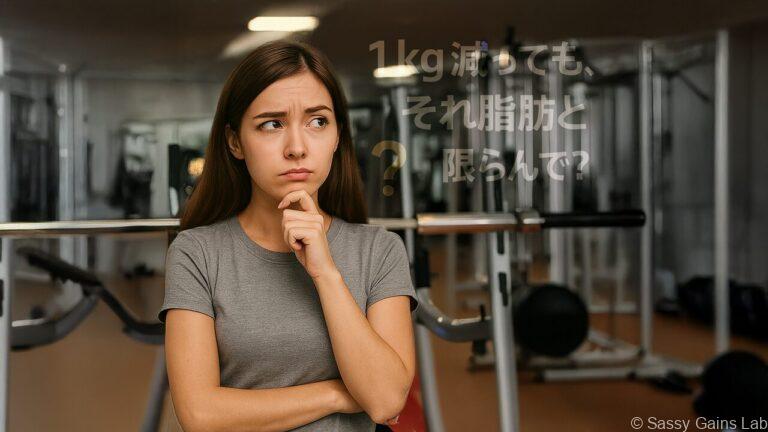 1kgの体重増減について考える女性