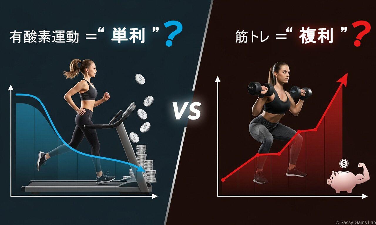 有酸素運動は単利？筋トレは複利？のイメージ画像